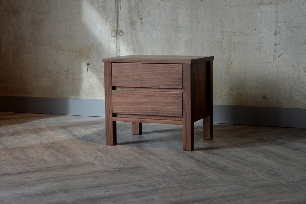 Shaker Walnut 2-Drawer Bedside Unit Exclusive to Natural Bed Company