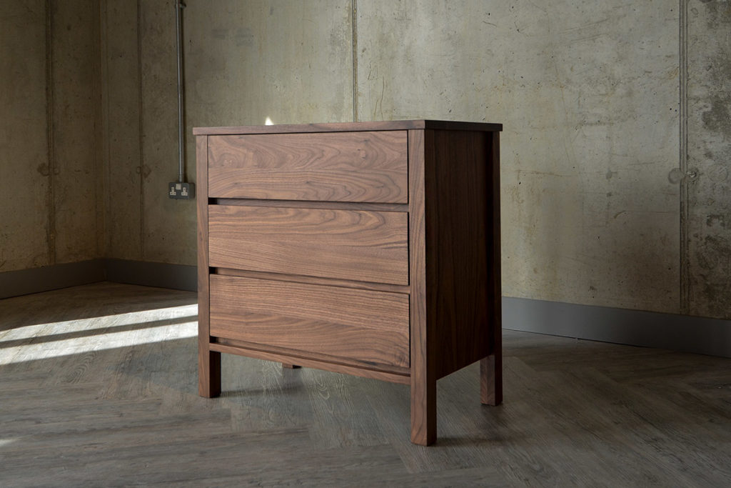 Walnut 3-Drawer Chest. Three drawer chest in solid walnut from Natural Bed Company