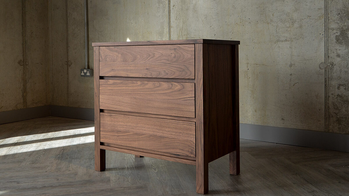 Walnut 3-Drawer Chest. Three drawer chest in solid walnut from Natural Bed Company