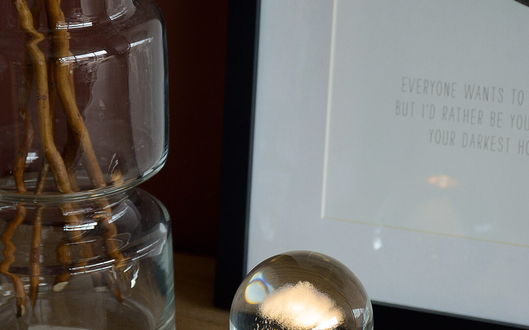 shelf decor rain cloud crystal ball