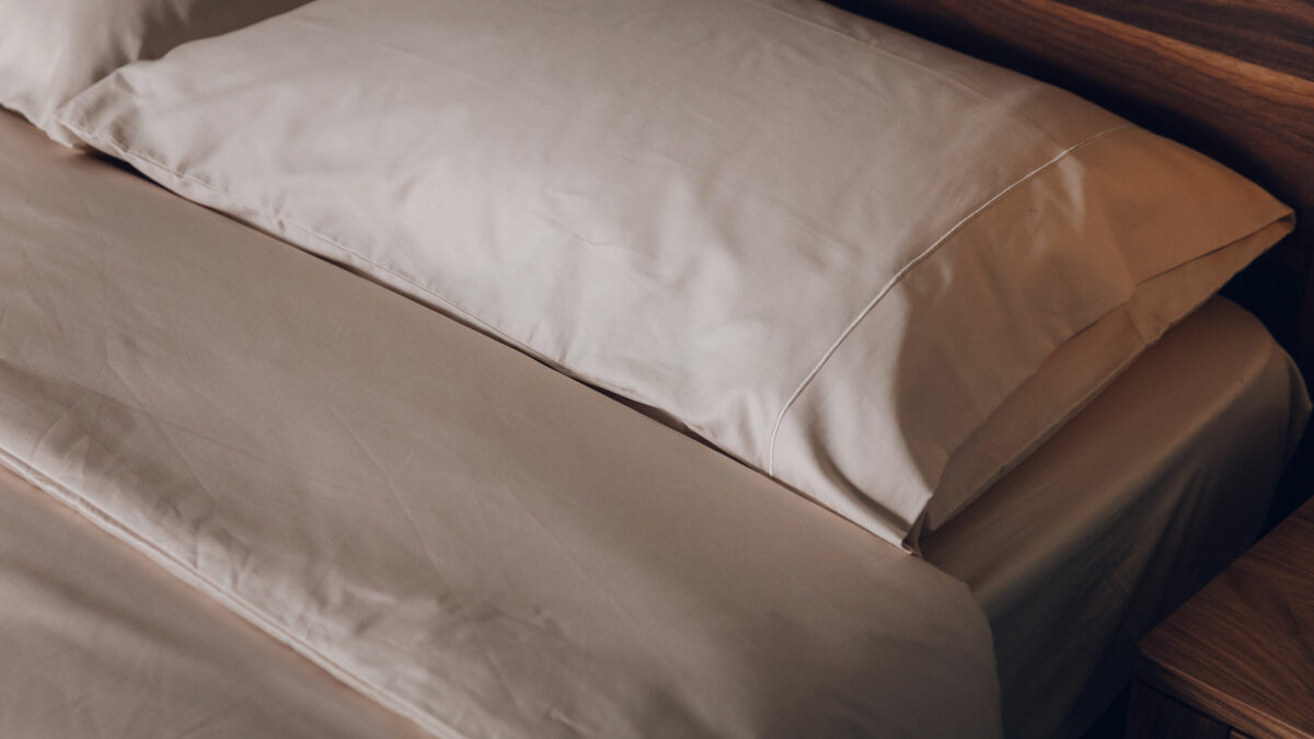 shell colour luxury sateen cotton bedding