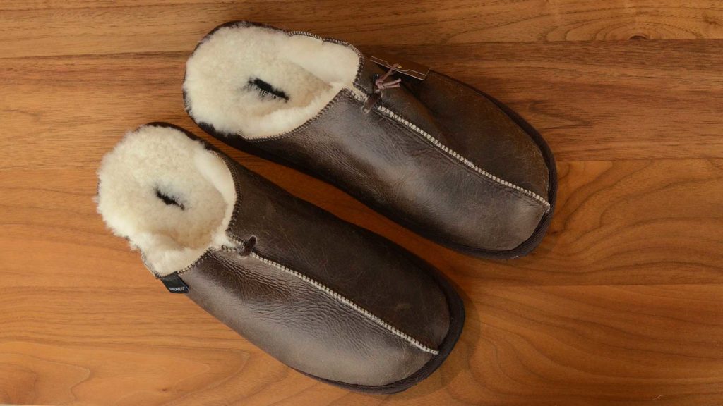 cosy slip-on sheepskin slippers for men