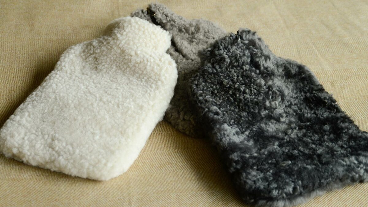 Hot Water Bottles with Luxury Sheepskin Covers