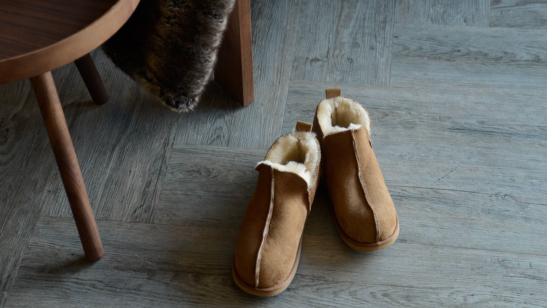 Annie Soft Sheepskin Slippers Tan Suede