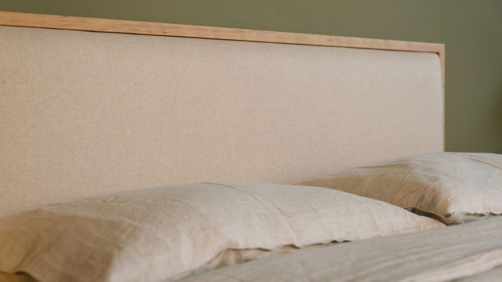 shetland bed upholstered headboard detail
