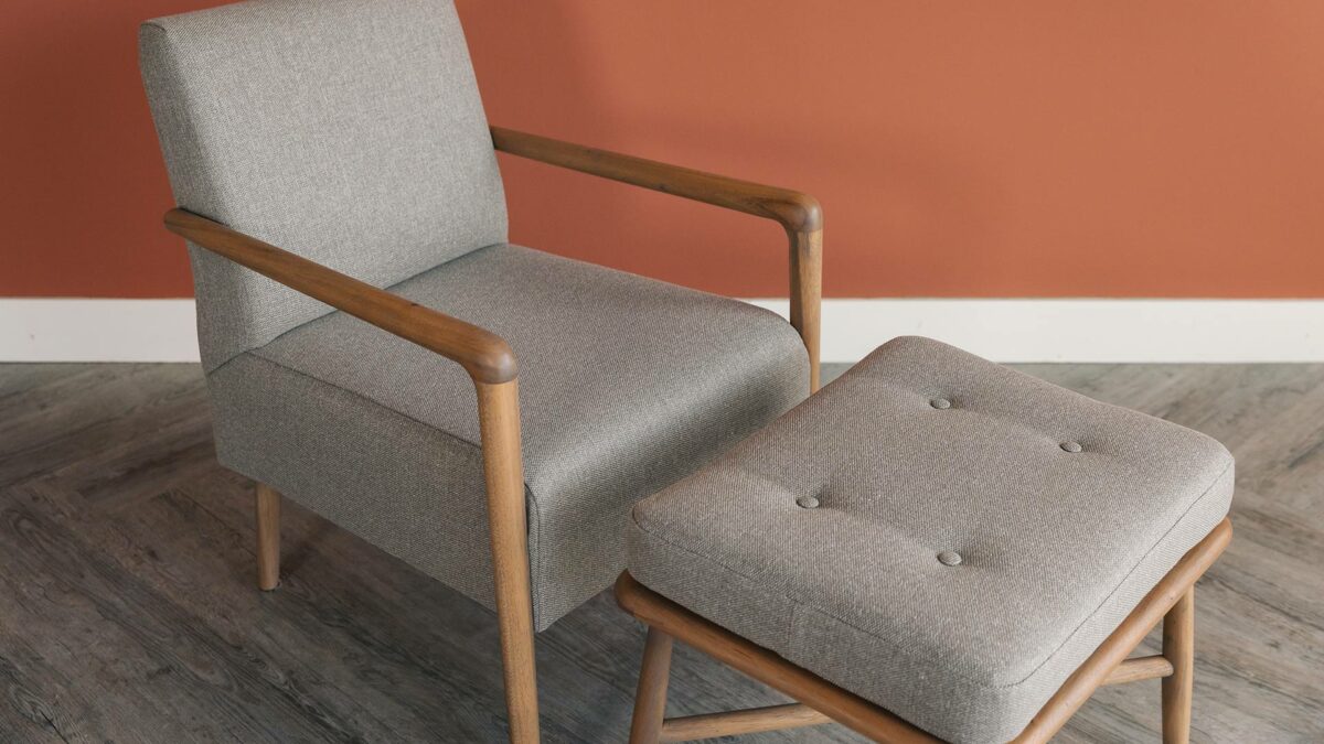 shoreditch chair and footstool close up
