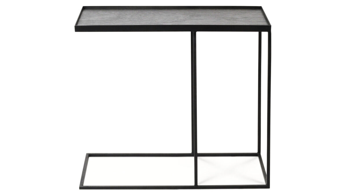 black metal framed side table