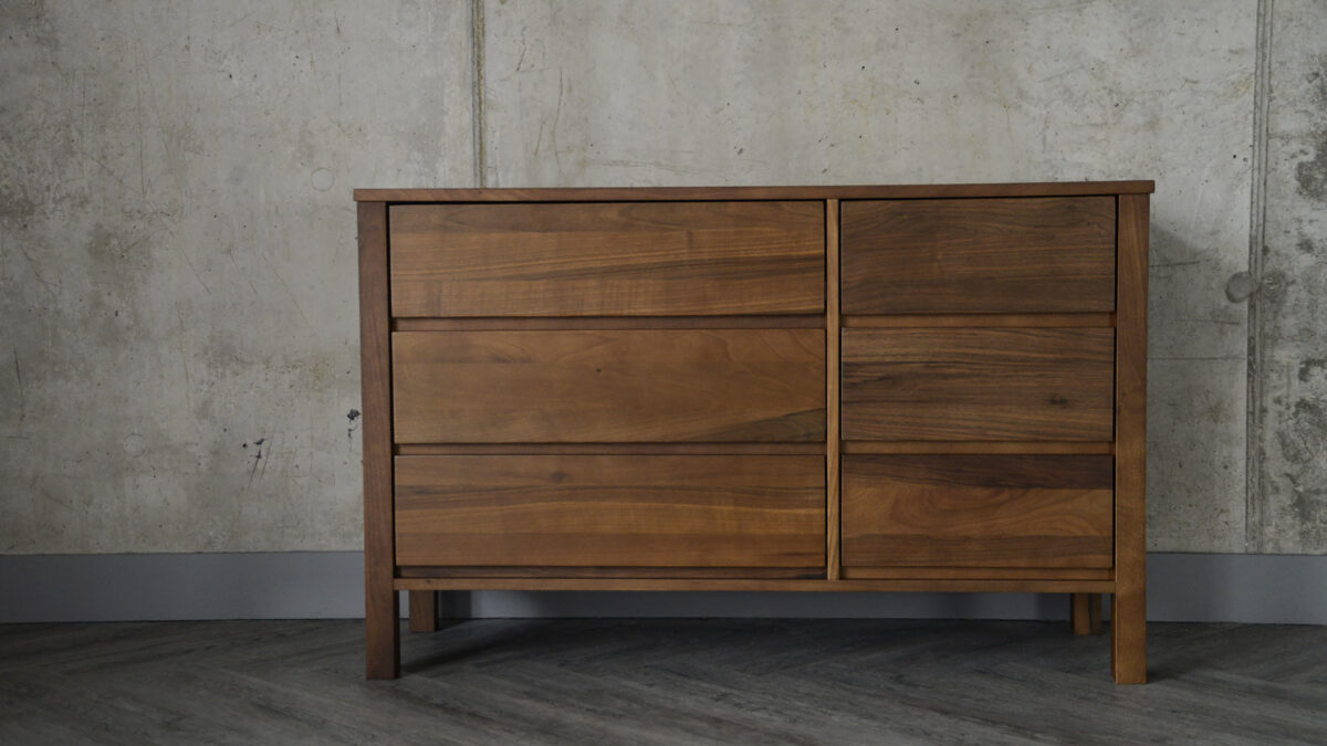 Black Lotus Shaker - Wide Walnut 6 Drawer Chest - Image 8