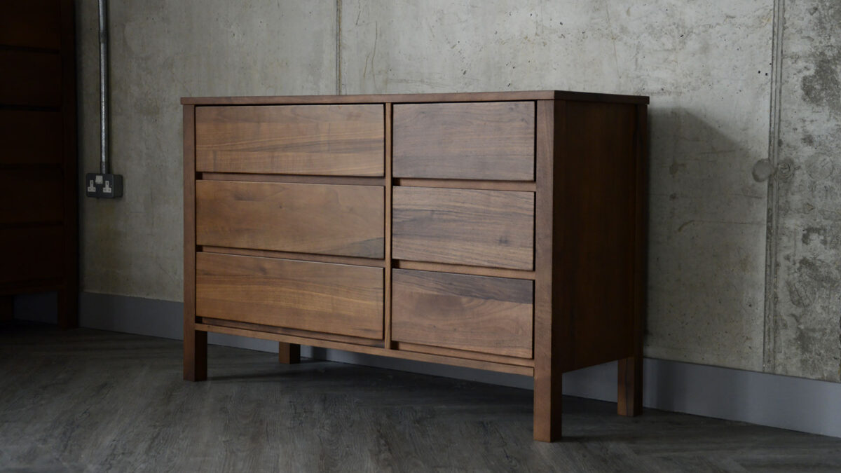 Black Lotus Shaker - Wide Walnut 6 Drawer Chest - Image 7