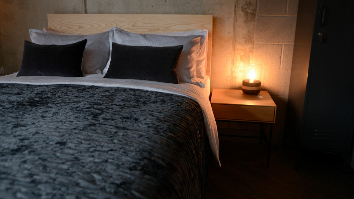 dark grey crushed velvet bedspread