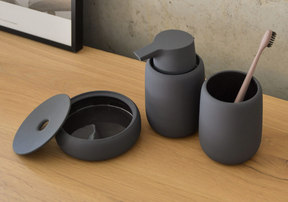 Dark Grey Bathroom Accessories Collection Natural Bed Company