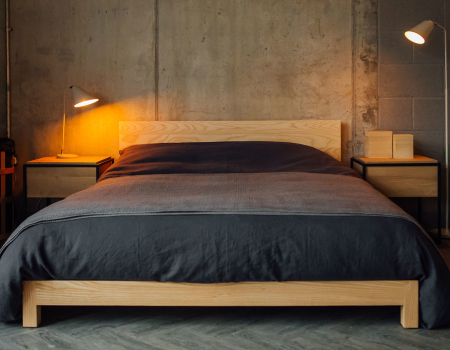 slate linen bedding5 on ash sonora bed