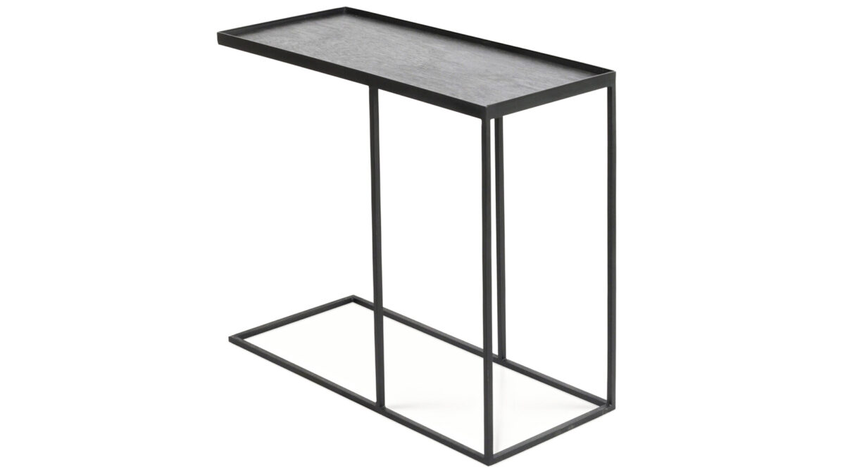 black metal framed side table