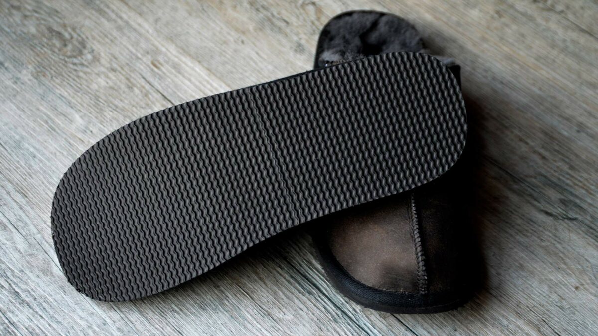 slippers with black sole