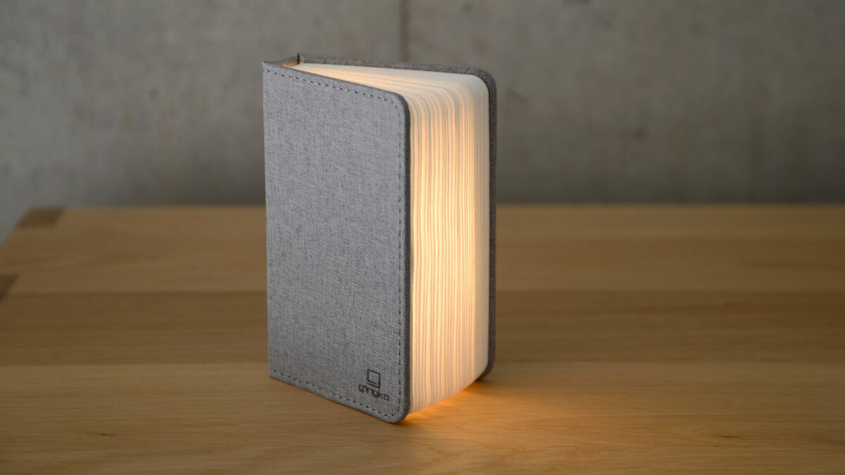 small book light with grey cover