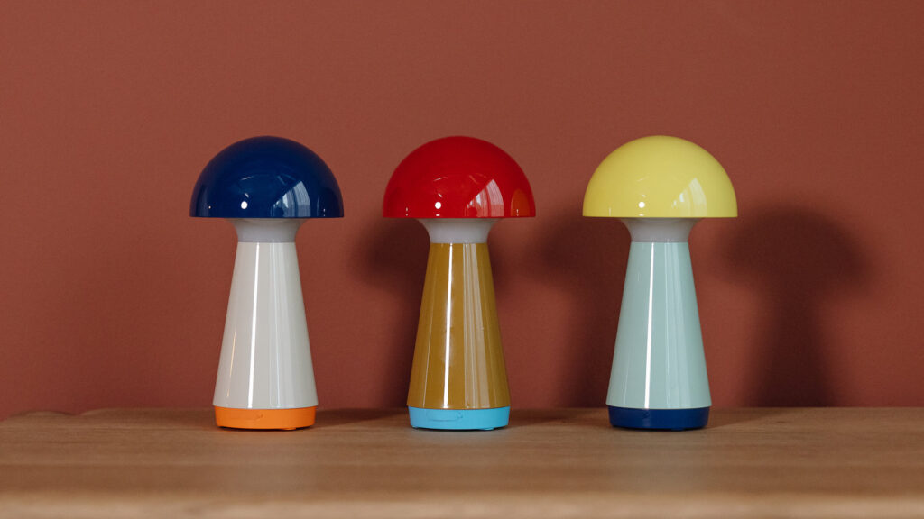 small colourful LED mushroom lamps
