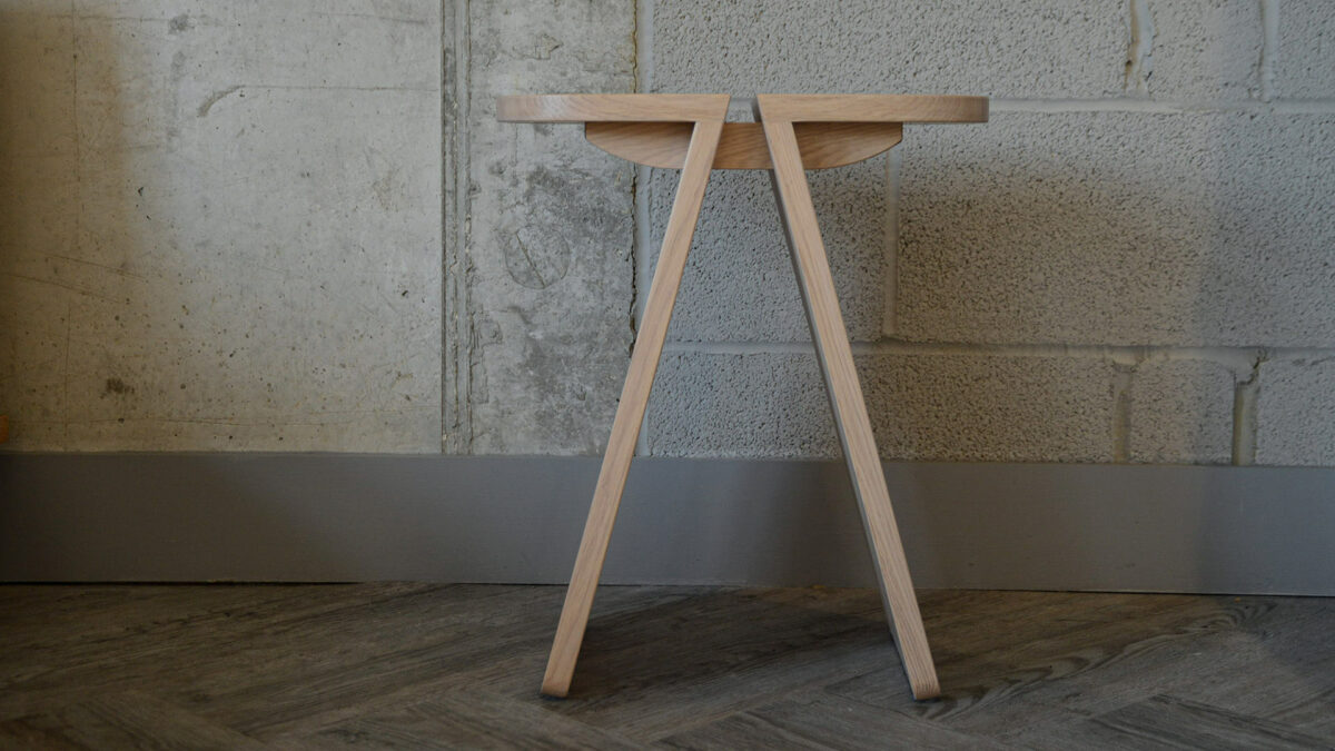 contemporary solid oak small side table