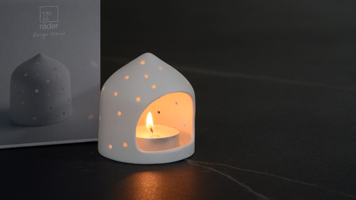 matt white pierced porcelain tea light holder