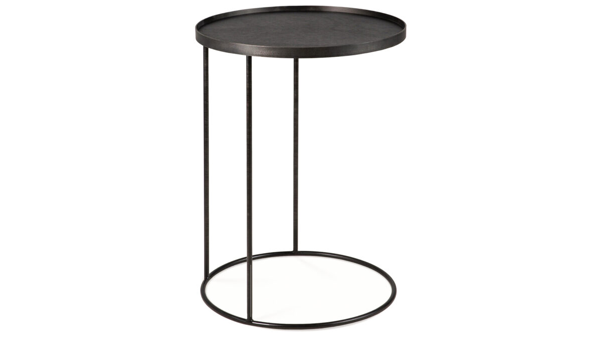 black metal framed side table