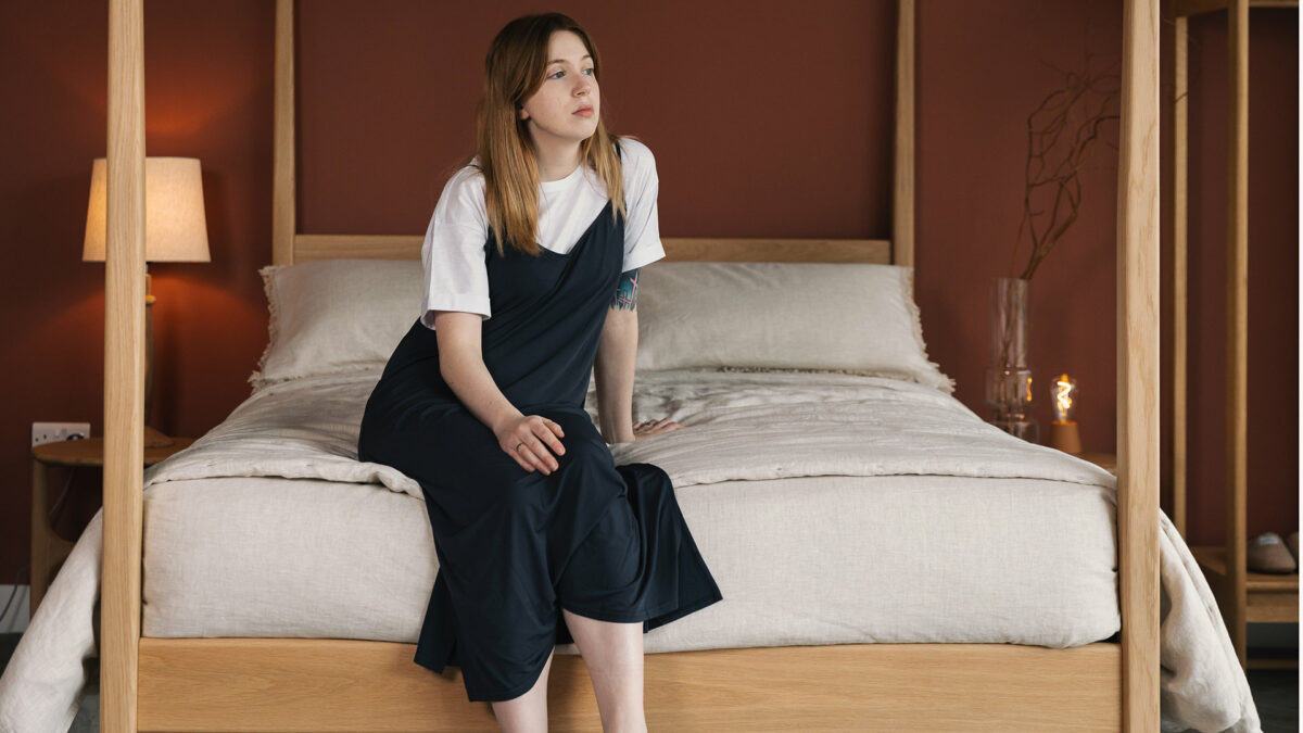 soft black slip dress