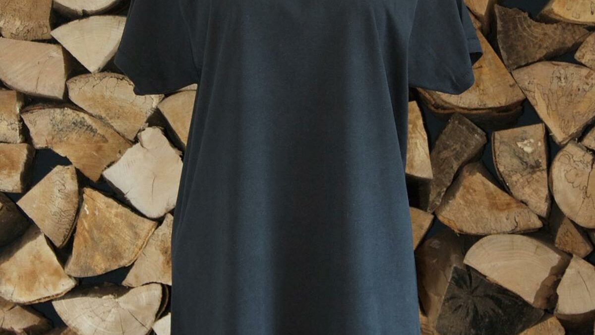 soft cotton T shirt black front