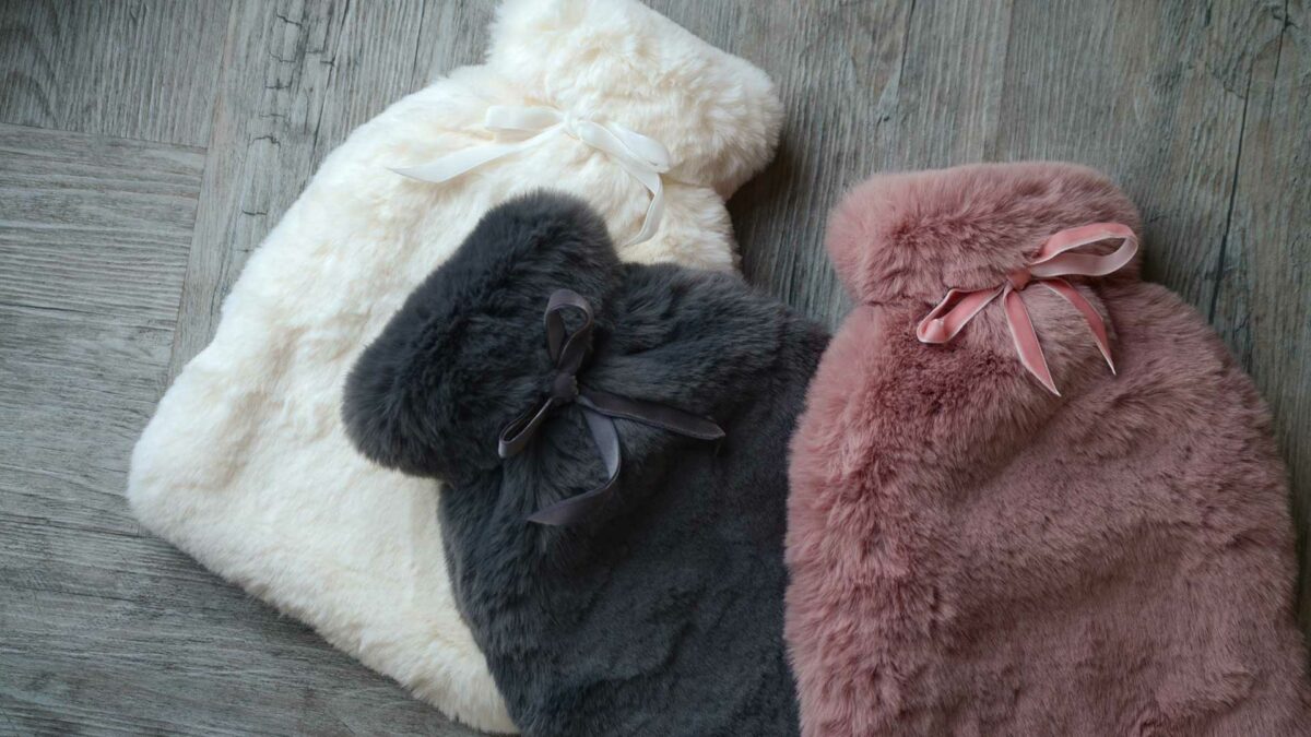 Soft and cosy faux fur hot water bottles in 3 colours