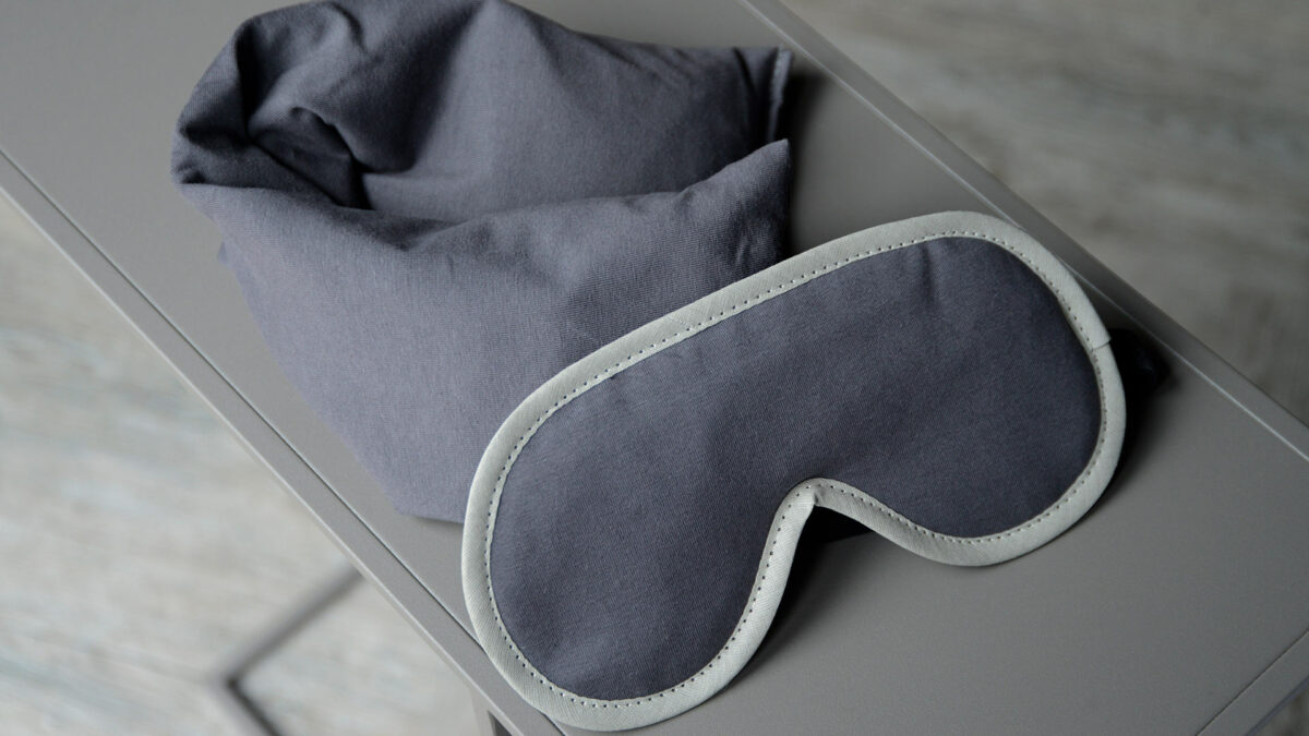 soft jersey neck wrap and eye mask