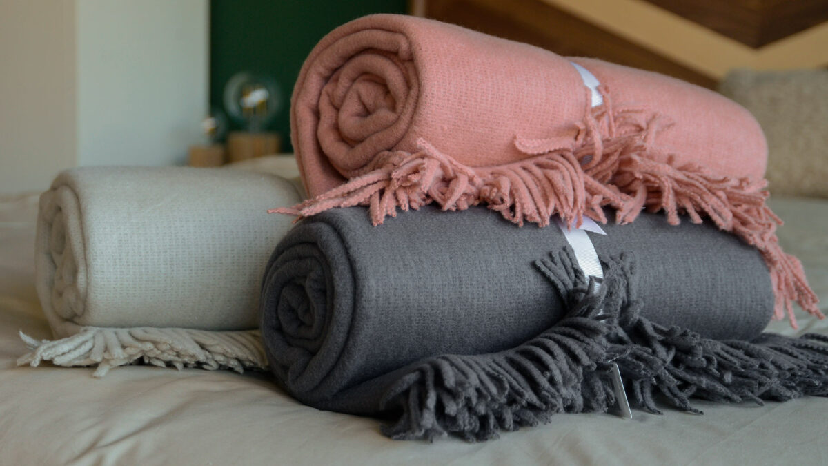soft knit throws stack