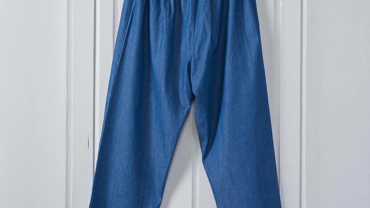 soft light weight denim lounge pants back