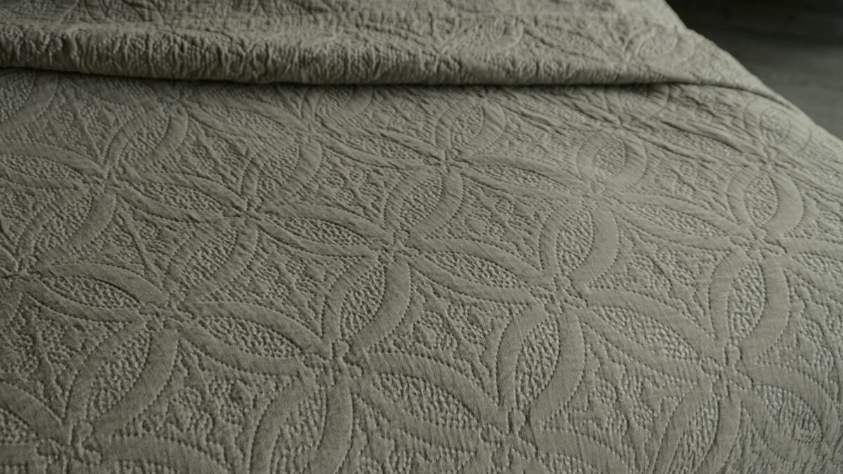 soft suede touch quilted effect bedspread in taupe