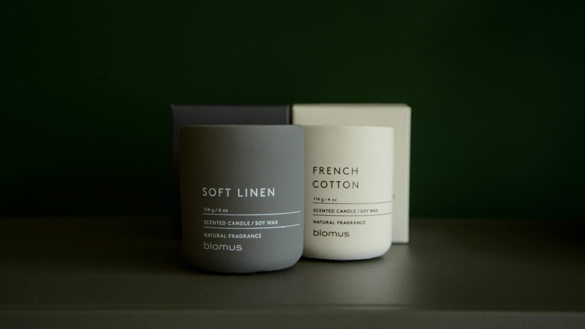 soft linen and french cotton scented candle set