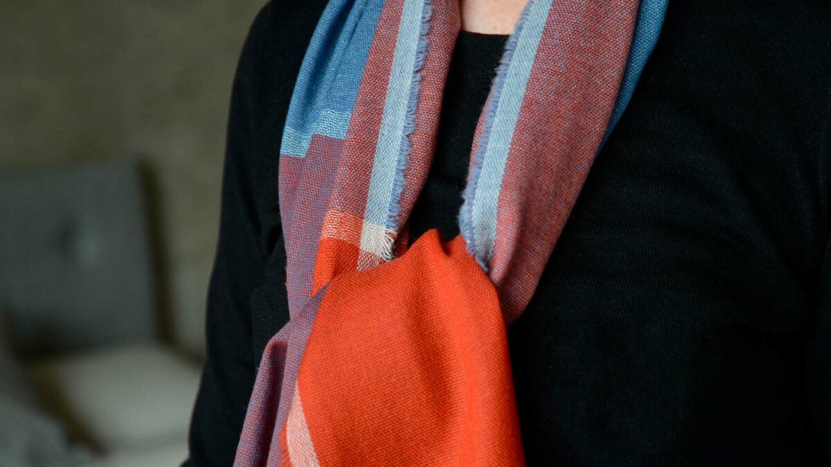 colourful lightweight merino wool scarf