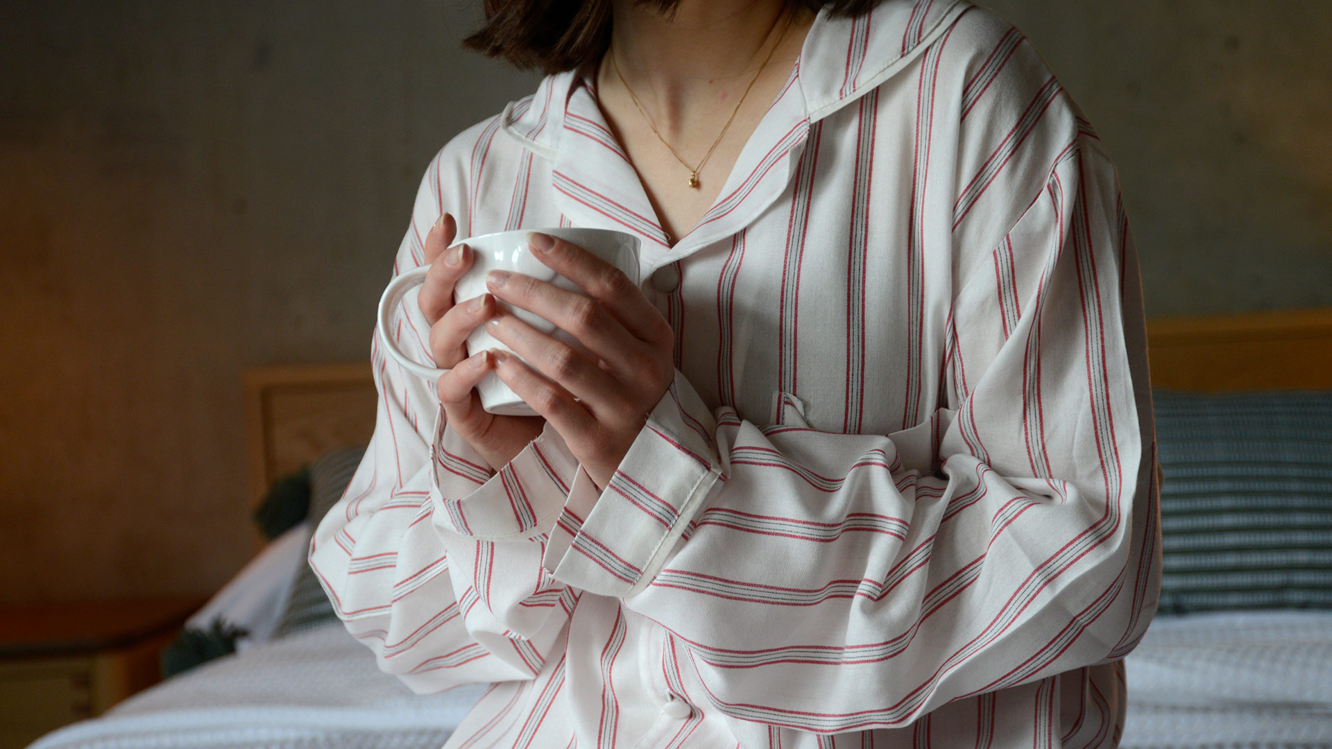 Red and White Striped Unisex Pyjamas