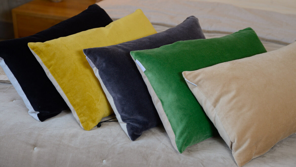 soft velvet cushions