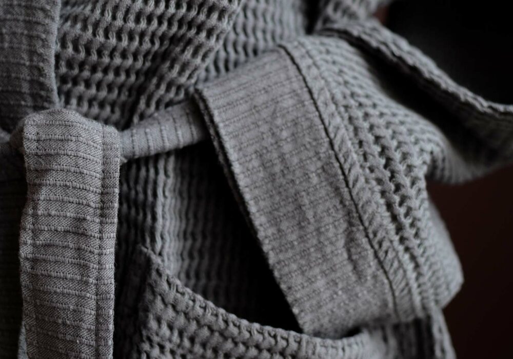 mens grey waffle dressing gown