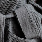 soft waffle robe waffle fabric slate tie detail
