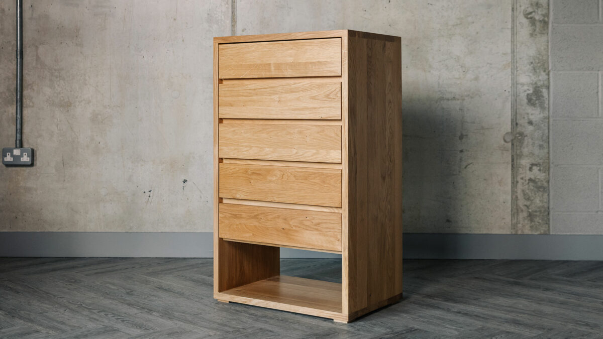 solid oak tallboy