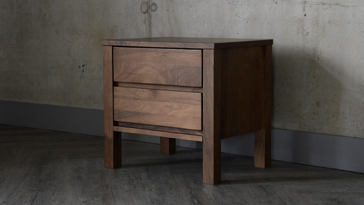 Black Lotus Shaker Collection - Walnut 2 Drawer Bedside Unit