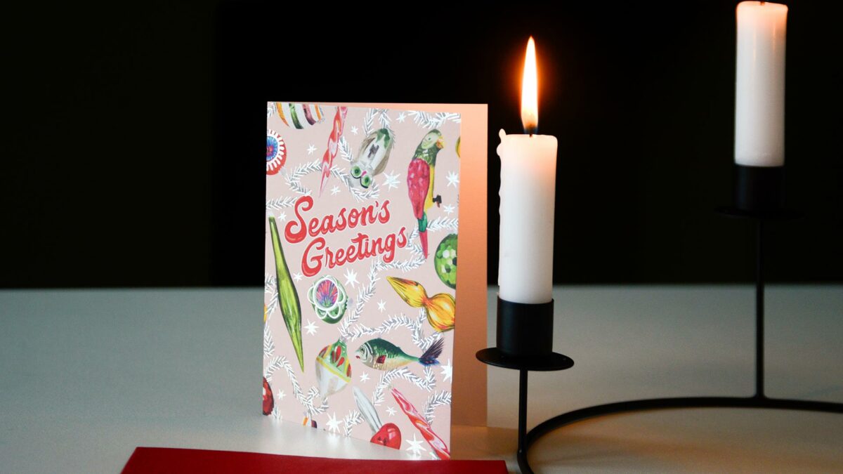 sparkly seasons greetings card
