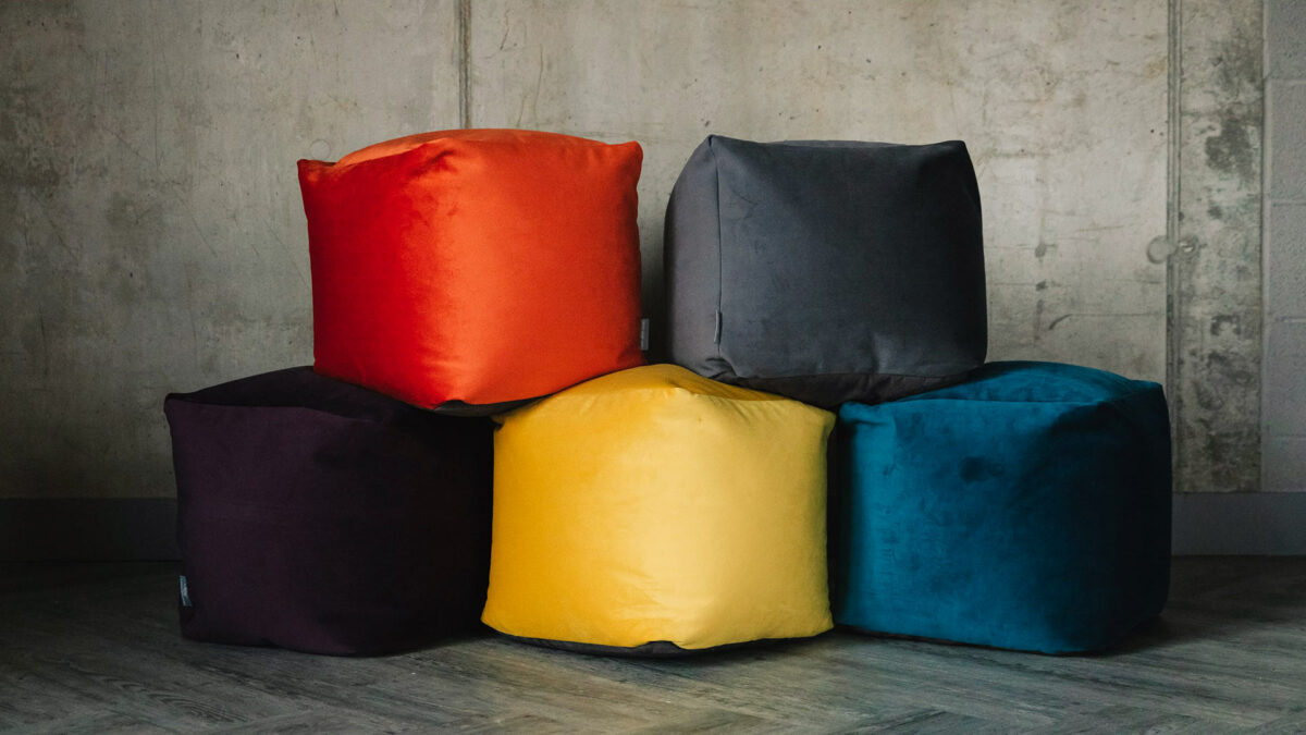 soft velvet bean bag stools in 5 colours