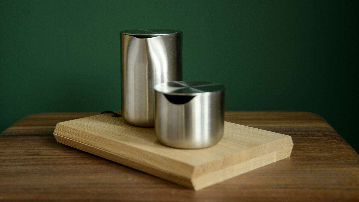 stainless steel modern sugar bowl and creamer set