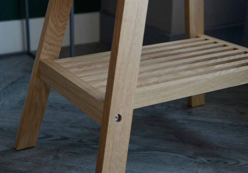 Solid Oak Step Stool Natural or Dark Oak Natural Bed Company