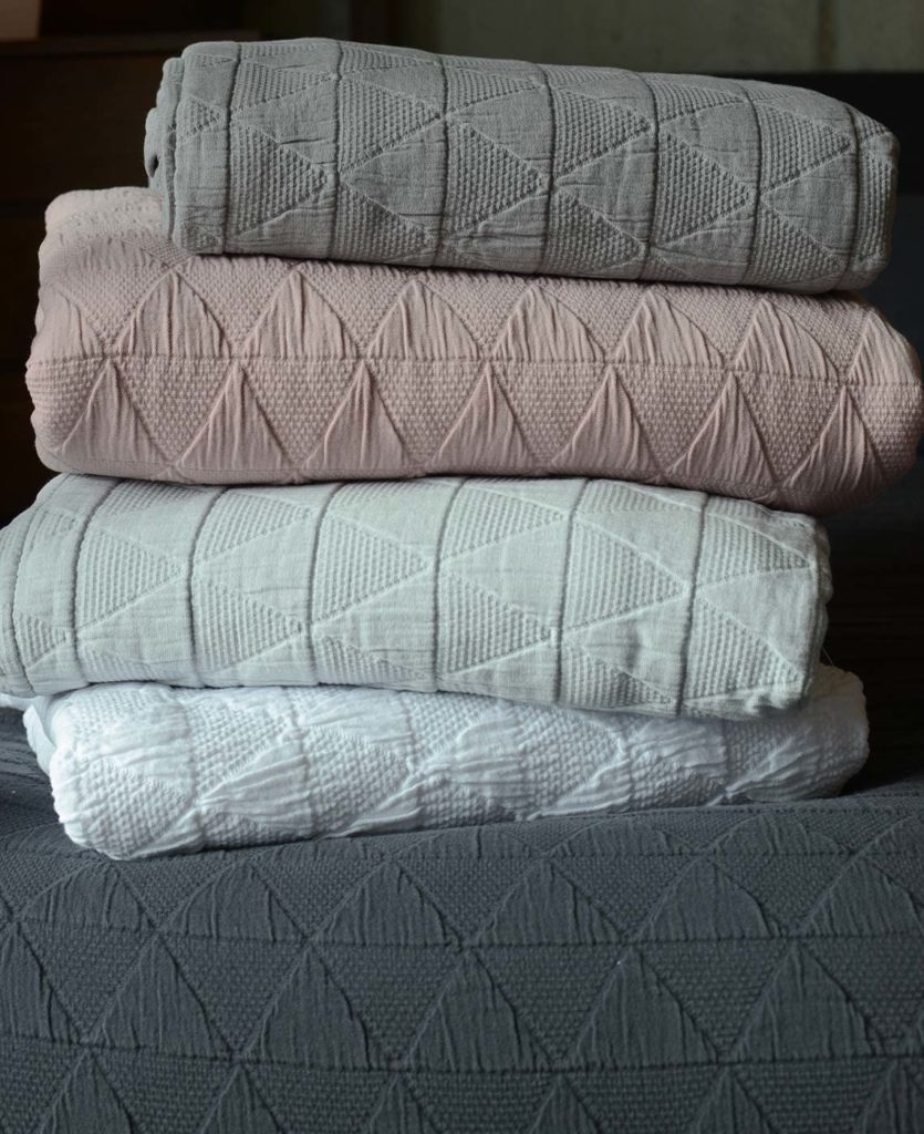 Stockholm bedspread 5 colour stack