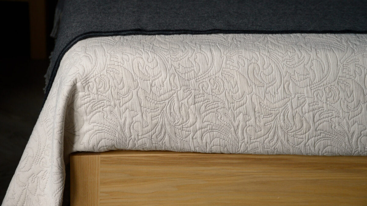 stone colour bedspread detail