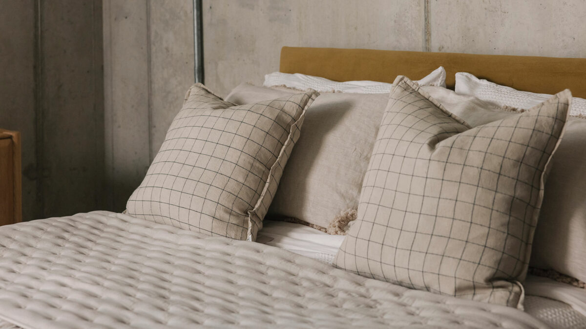 stone cushions with black pattern