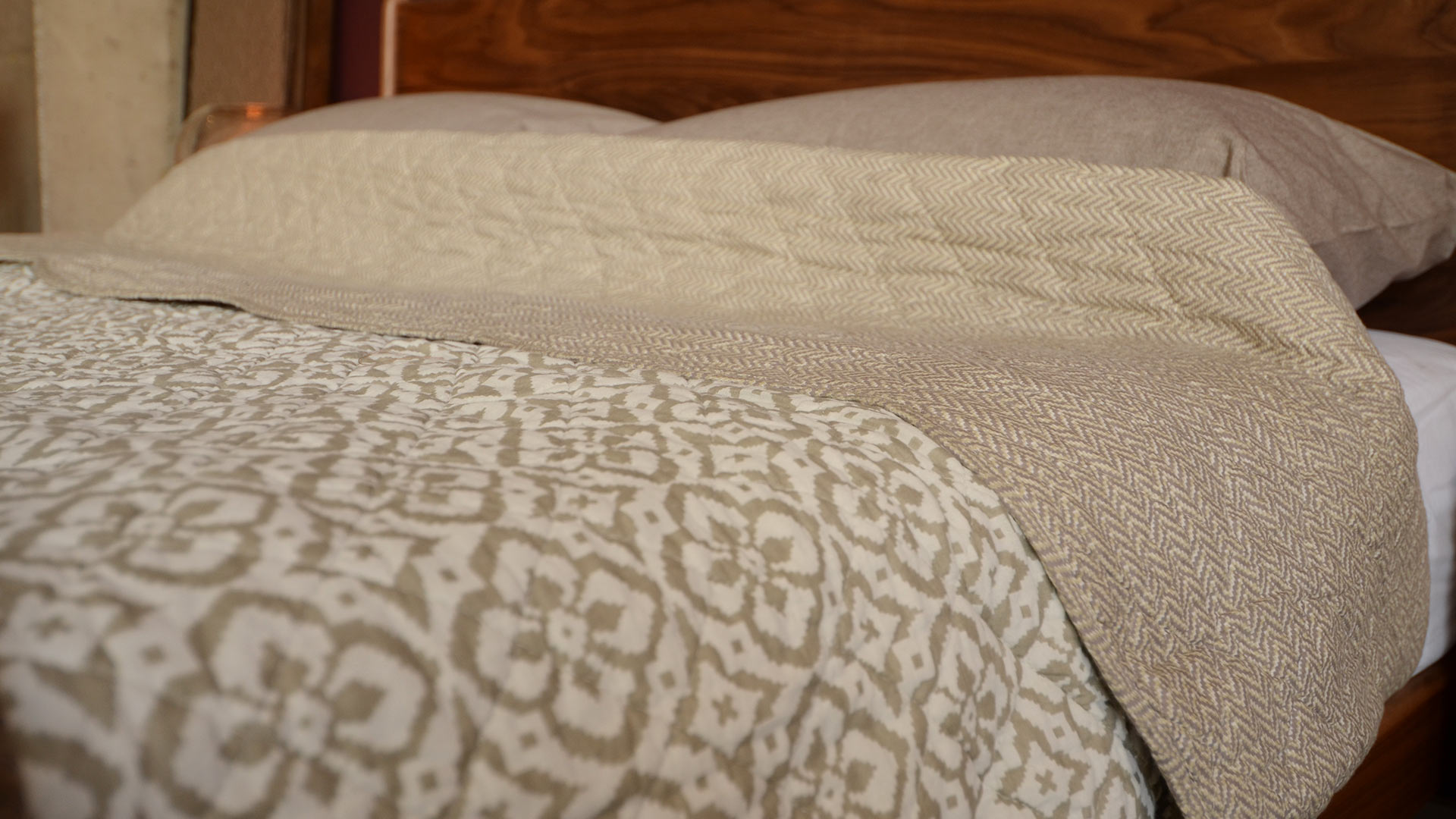 Printed Cotton Reversible Quilt Bedspreads Natural Bed Company