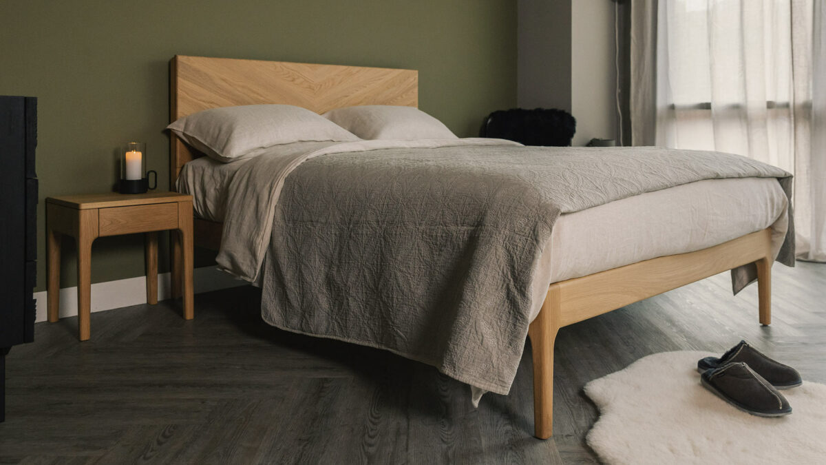 stone linen and olive taupe bedspread