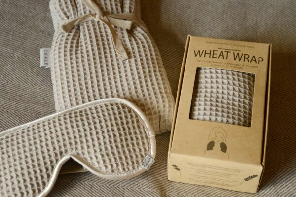 stone waffle hotwater bottle with eye mack and neck wrap