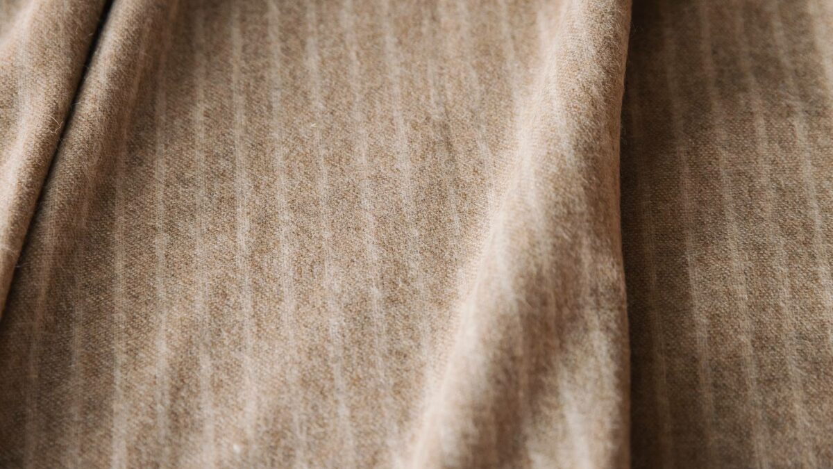stripe alpaca blend recycled throw brown