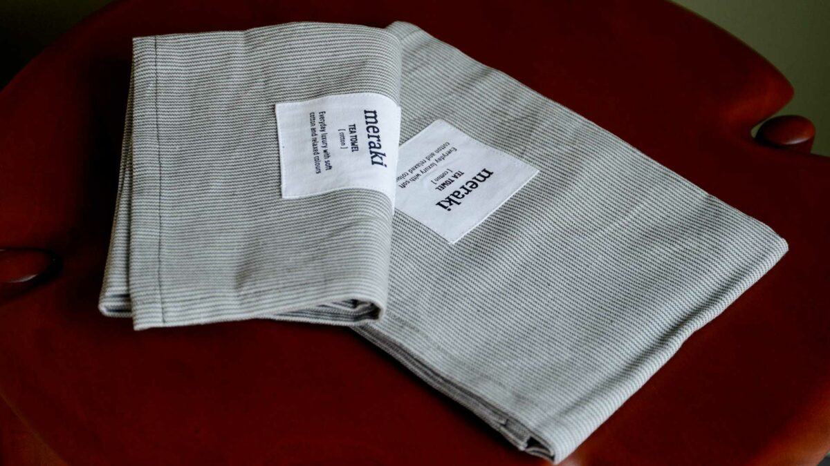 striped cotton tea towels